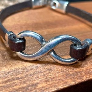 Men’s Infinity Symbol Leather & Silver Bracelet